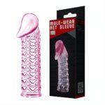 11,7 Cm Şeffaf Dolgulu Başlı Silikon Penis Kılıfı