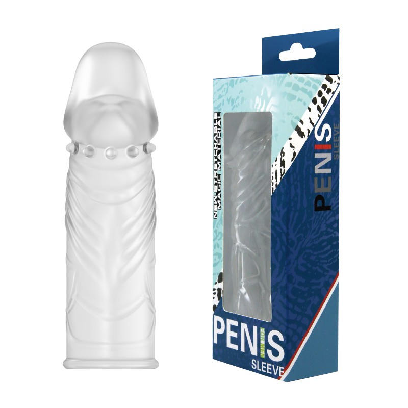 14 Cm Damarlı Uzatmalı Şeffaf Silikon Penis Kılıfı 14 Cm Damarlı Uzatmalı Şeffaf Silikon Penis Kılıfı