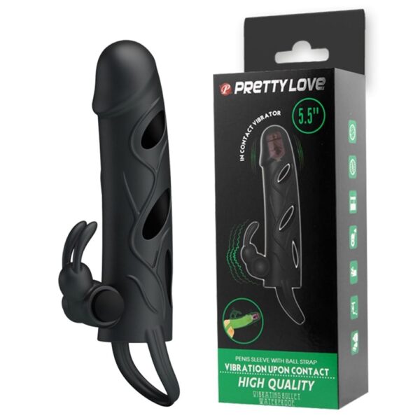 Titreşimli Klitoris Uyarıcılı 2 Cm Uzatmalı Zenci Penis Kılıfı