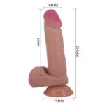 20,5 Cm Çift Katmanlı Vantuzlu Dildo