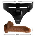 20 Cm Damarlı Belden Bağlamalı Penis