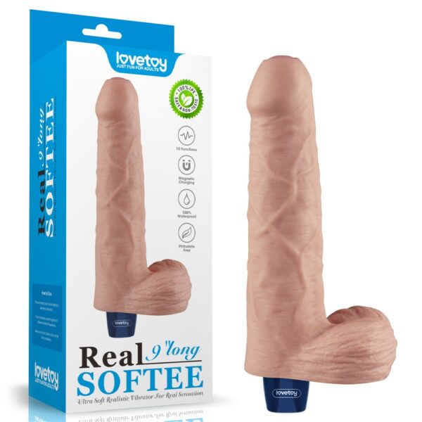 22,6 Cm USB Şarjlı Yeni Nesil Realistik Titreşimli Ten Dildo Penis