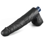 25,3 Cm Zenci Titreşimli Dildo