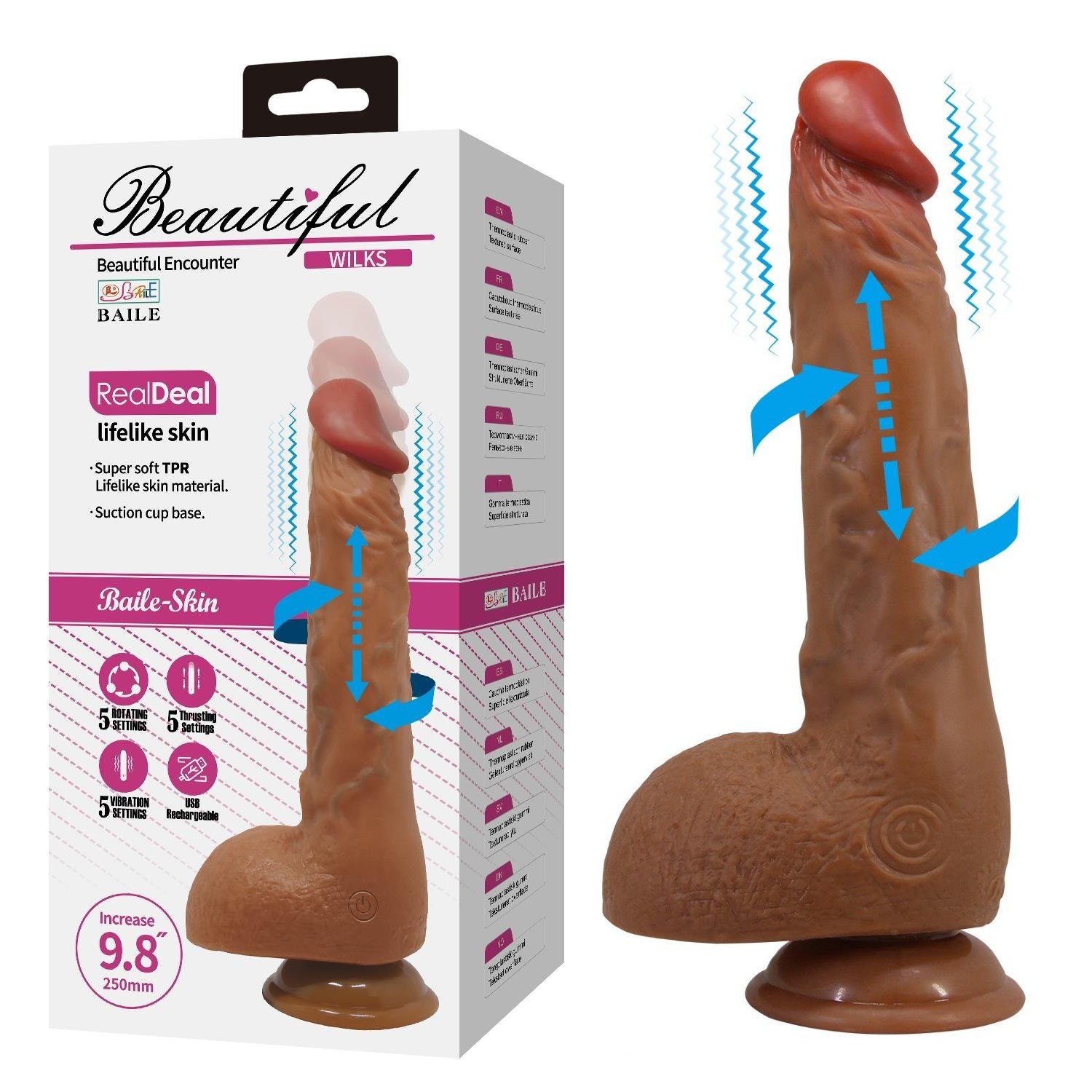 USB Şarjlı 25 Cm Oynar Başlı İleri Geri Hareketli Titreşimli Dildo USB Şarjlı 25 Cm Oynar Başlı İleri Geri Hareketli Titreşimli Dildo