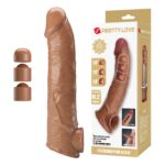Ayarlanabilir Uzatma Bloklu Gerçekçi Damarlı Penis Kılıfı 26 Cm
