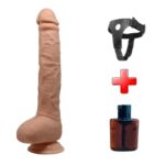 28 Cm Belden Bağlamalı Vantuzlu Realistik Dildo Seti