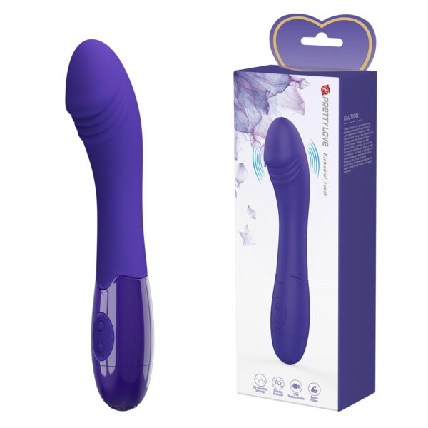 30 Modlu G-Spot Vibratörü Kavisli Başlıklı USB Şarjlı 2 Tuşlu Kontrol Silikon Model