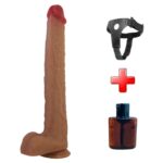 37,5 Cm 5 Cm Çap Ultra Gerçekçi Dev Boy Vantuz Tabanlı Melez Dildo
