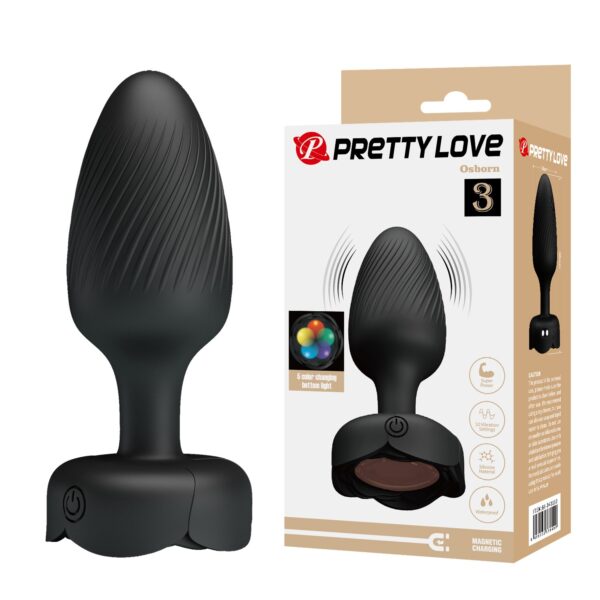 USB Şarjlı 10 Fonksiyonlu Titreşimli 5 Renk LED Işıklı Silikon Anal Plug