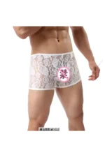 Fantezi Dantelli Beyaz Çekici Erkek Boxer İç Çamaşırı