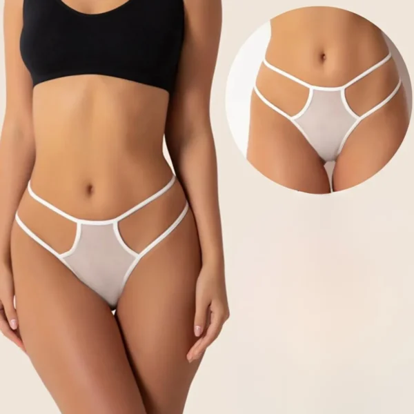 Fantezi Beyaz Tül Kadın String Tanga