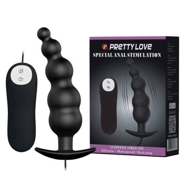 12 Fonksiyon Kumandalı Titreşimli Boğumlu Anal Plug