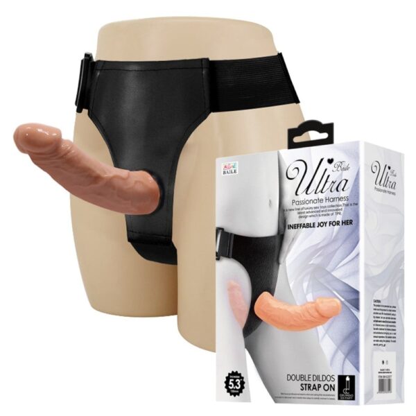 Belden Bağlamalı Çift Taraflı İçi Dolu Süper Gerçekçi Penis