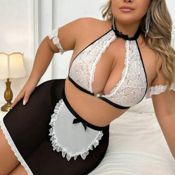 Çekici Halkalı Dantelli Babydoll Gecelik