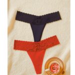 Büyük Beden Kadın 2 Adet Dantelli Çekici Tanga