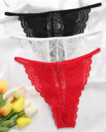 Kadın 3 Lü Dantel String Tanga