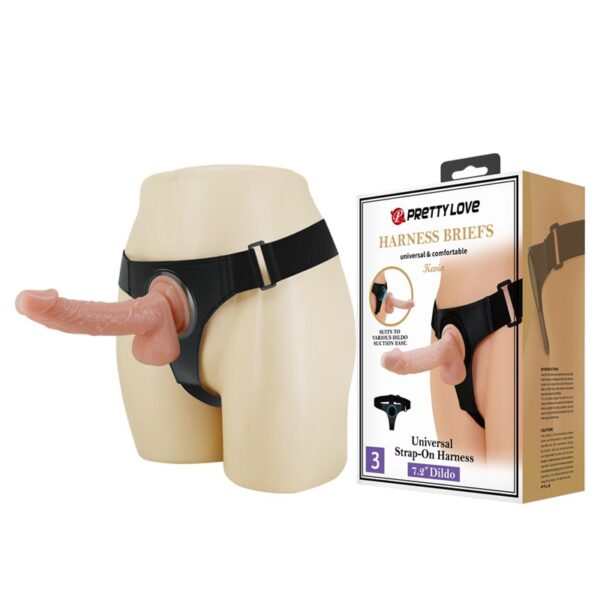 19 Cm Belden Bağlamalı İçi Dolu Strapon Penis