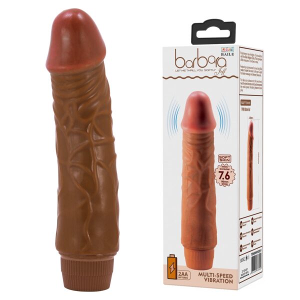 19,5 Cm Realistik Güçlü Titreşimli Melez Dildo Penis