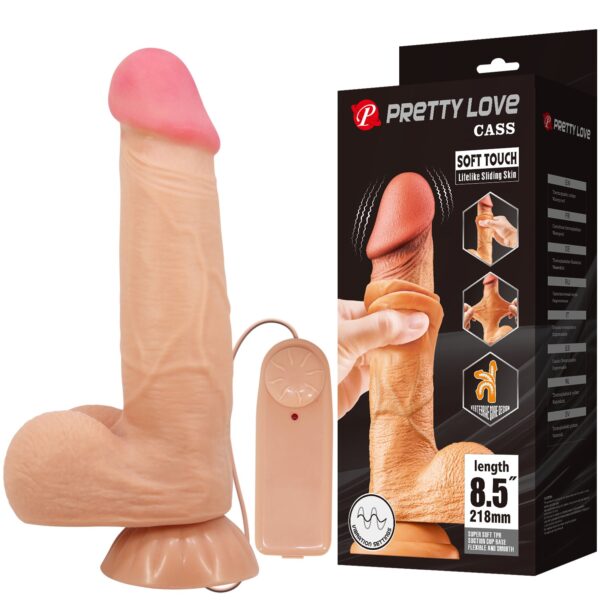 21,8 Cm Kıkırdak Yapılı Çift Katmanlı Gerçekçi Titreşimli Dildo Penis