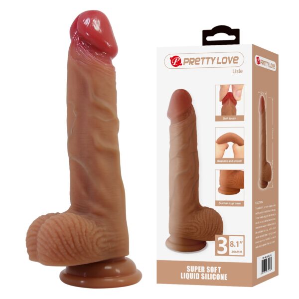 20,6 Cm Sıvı Silikon Gerçekçi Bükülebilir Dildo Penis