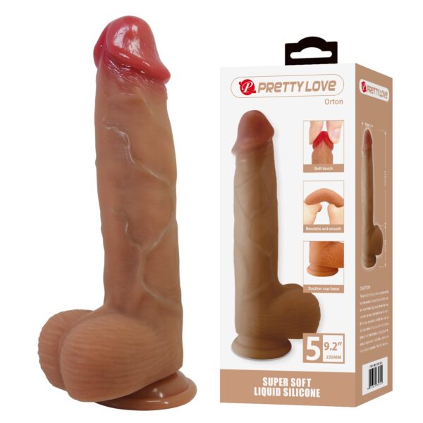23,5 Cm Süper Yumuşak Gerçekçi Silikon Dildo Penis