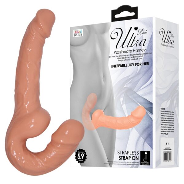 Çift Taraflı Kayışsız Süper Gerçekçi Strapless Penis