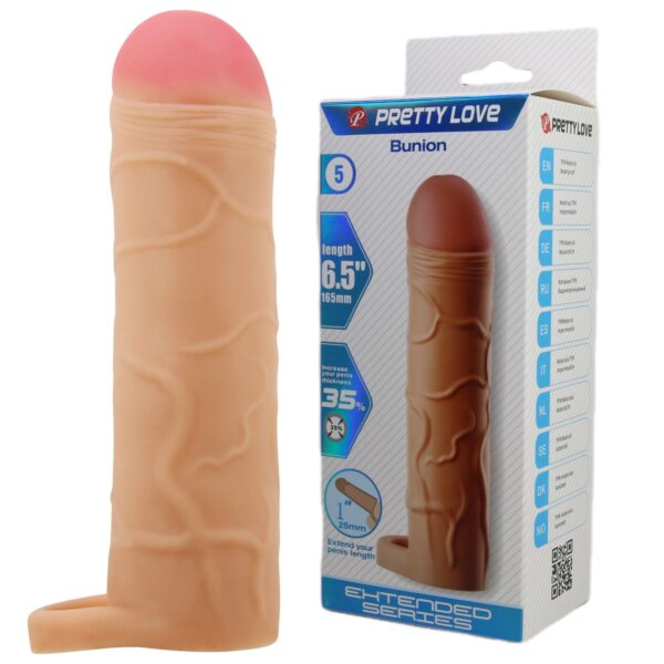 2,5 Cm Uzatmalı Halkalı Gerçekçi Penis Kılıfı