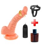 19 Cm Kavisli Döner Başlı Titreşimli Gerçekçi Dildo