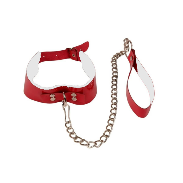 Fantezi Çekici Kırmızı Harness Tasma