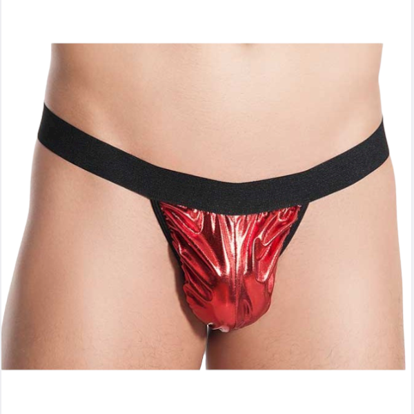 Fantezi Kırmızı Lame Çekici Erkek String Tanga