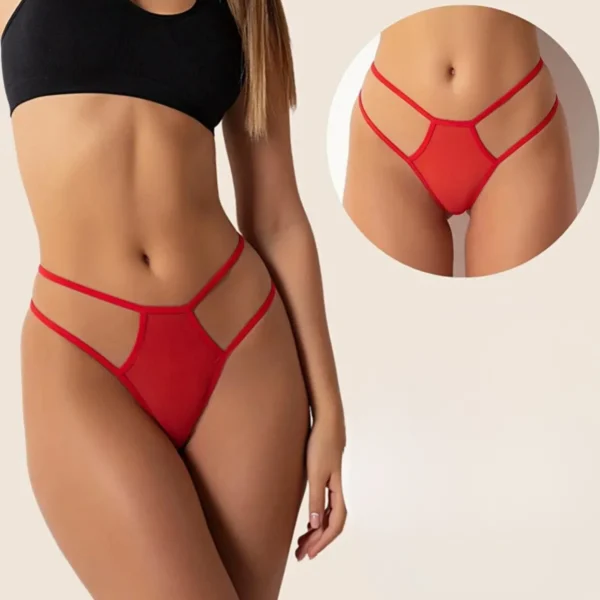 Fantezi Kırmızı Tül Kadın String Tanga
