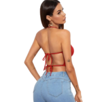 Kırmızı Sırtı Açık Seksi Gecelik