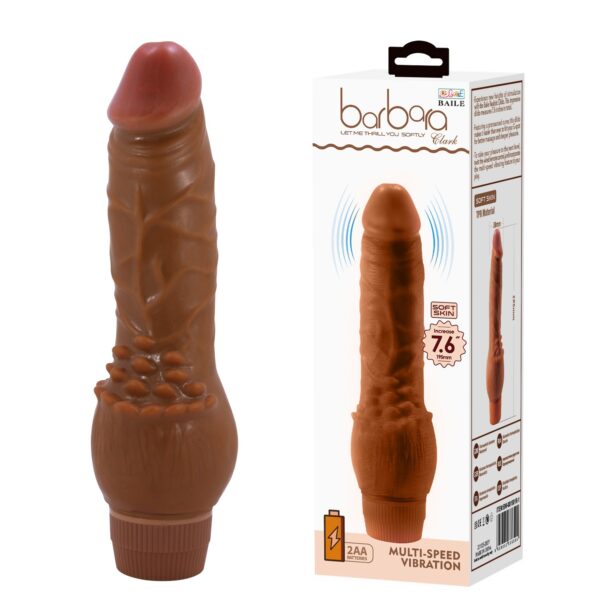 19,5 Cm Damarlı Realistik Güçlü Titreşimli Melez Dildo Penis