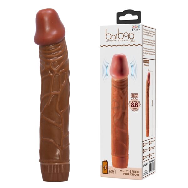 22,5 Cm Damarlı Realistik Güçlü Titreşimli Melez Dildo Penis