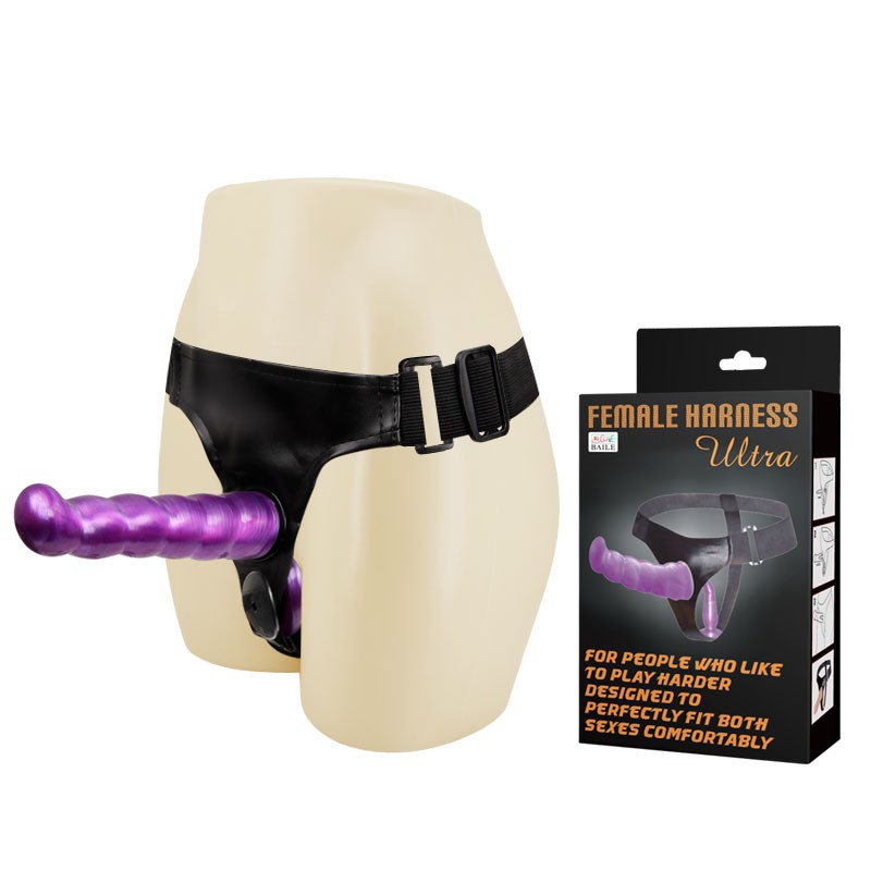 17,5 Cm Belden Bağlamalı Çift Taraflı Mor Strap-On 17,5 Cm Belden Bağlamalı Çift Taraflı Mor Strap-On