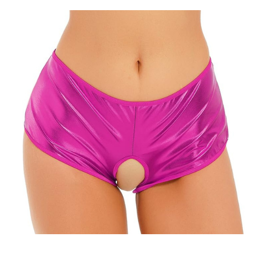 Fantezi Pembe Özel Bölgeleri Açık Parlak Külot Fantezi Pembe Özel Bölgeleri Açık Parlak Külot