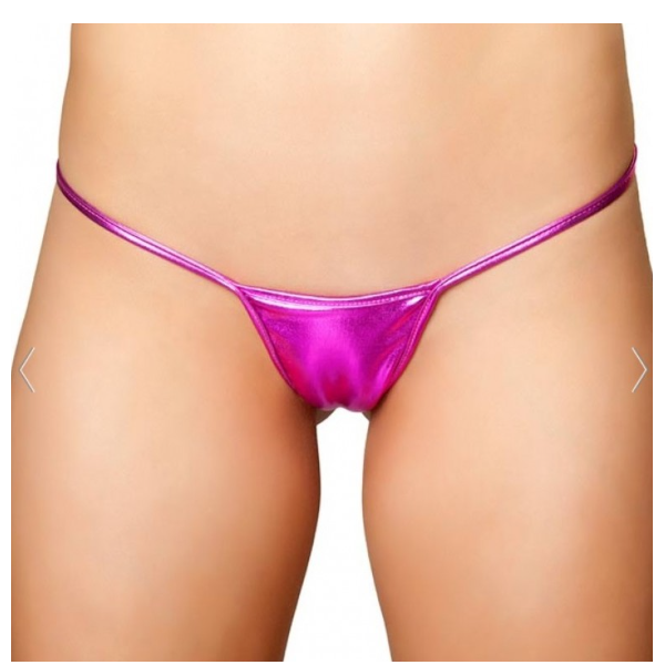 Büyük Beden Fantezi Pembe Lame String Tanga