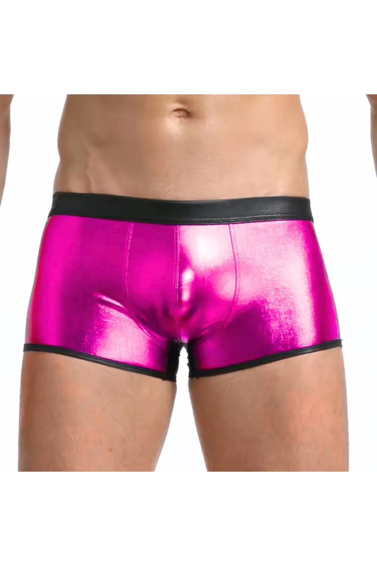 Fantezi Deri Görünümlü Pembe Erkek Boxer Tanga Fantezi Deri Görünümlü Pembe Erkek Boxer Tanga