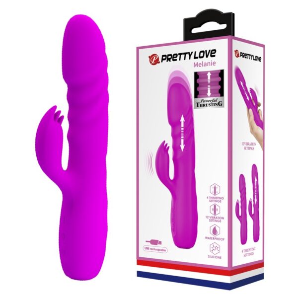 USB Şarjlı 12 Titreşim Ve 4 İleri Geri Hareket Fonksiyonlu Rabbit Vibratör