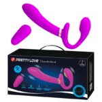USB Şarjlı Strapless Çift Taraflı Titreşimli Ve Elektro Şoklu Strapon Vibratör