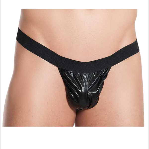 Fantezi Siyah Lame Çekici Erkek String Tanga