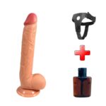 27 Cm Ekstra Uzun Realistik Dokulu Ten Rengi Belden Bağlamalı Vantuzlu Dildo Penis