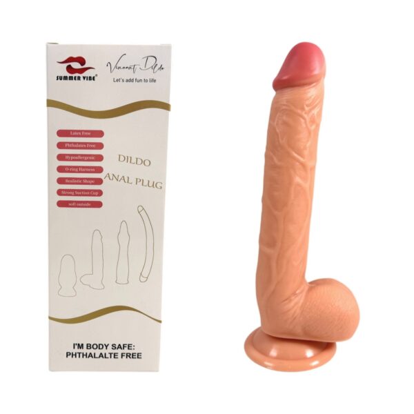 27 Cm Ekstra Uzun Realistik Dokulu Ten Rengi Vantuzlu Dildo Penis