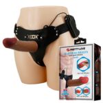 17 Cm Belden Bağlamalı İçi Boş Titreşimli Strapon Penis