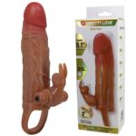 5 Cm Dolgulu Uzatmalı Titreşimli Melez Gerçekçi Penis Kılıfı