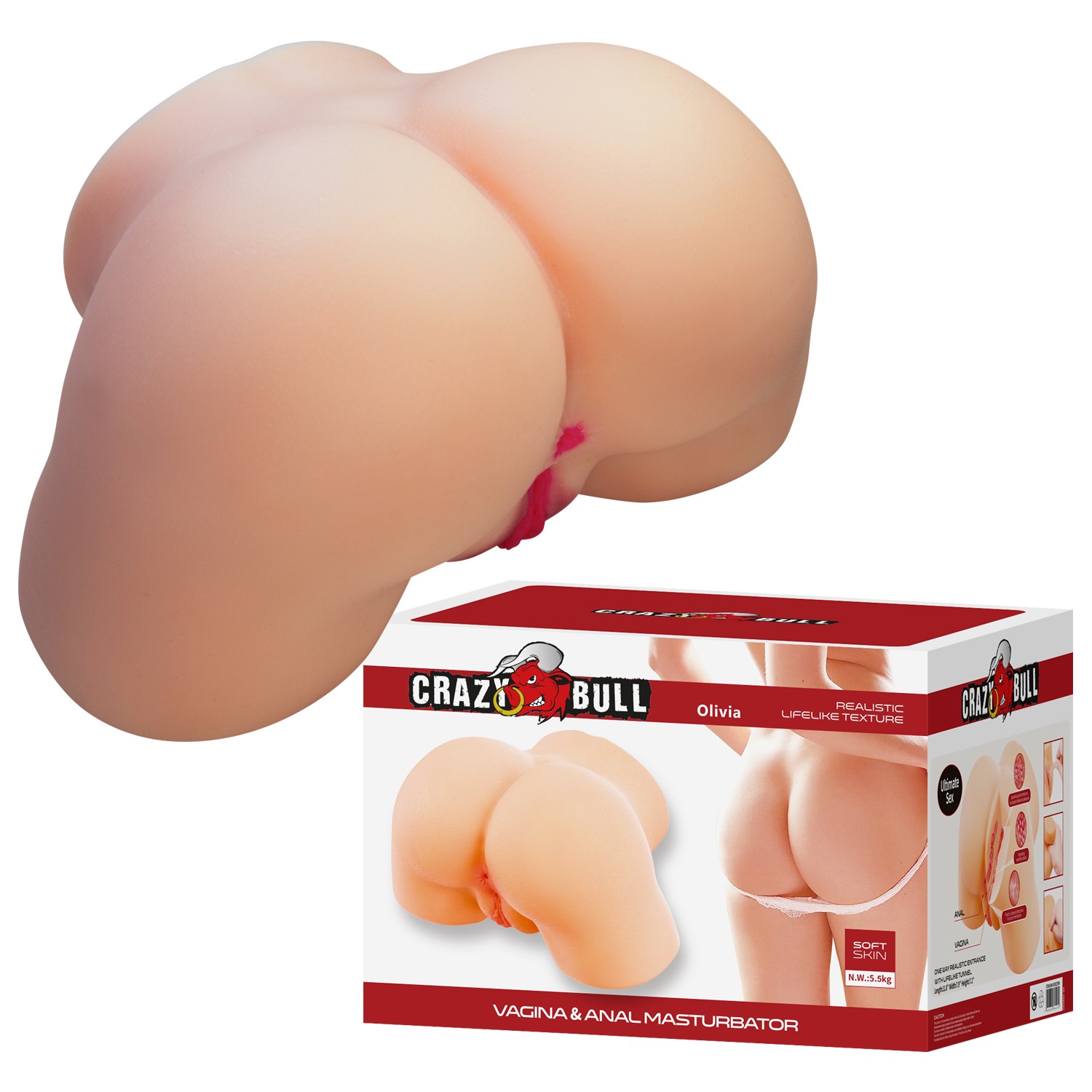 5,5 Kg Soft Skin Çift Girişli Kalça Mastürbatör 5,5 Kg Soft Skin Çift Girişli Kalça Mastürbatör