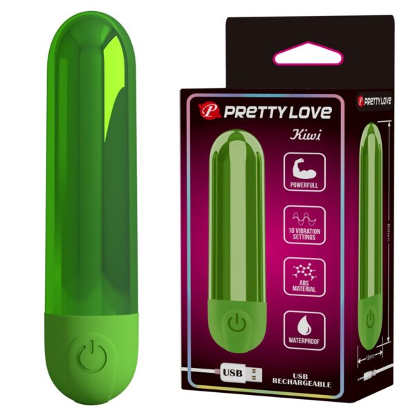 10 Fonksiyonlu USB Şarjlı Metalik Taşınabilir Yeşil Mini Vibratör