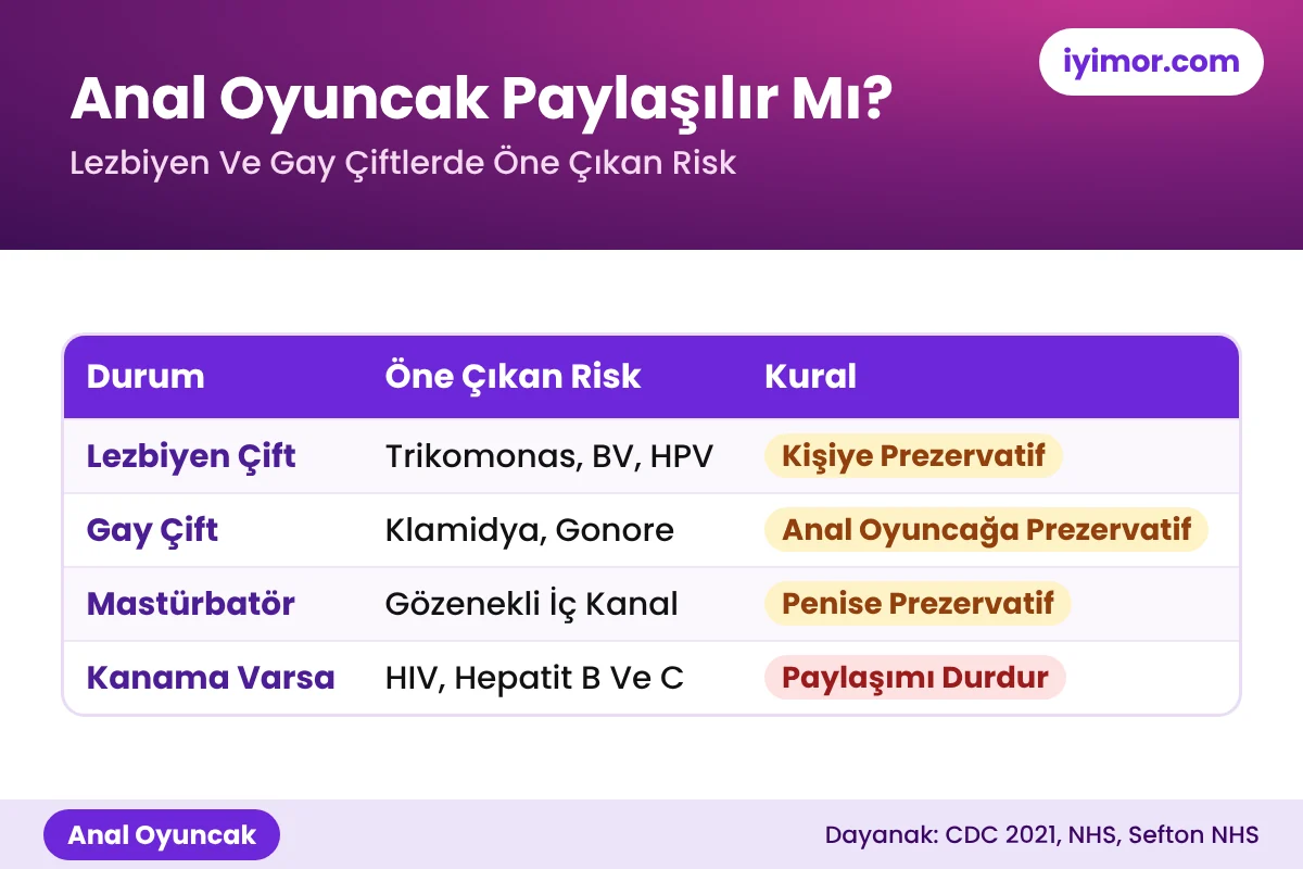 Anal Oyuncak Paylaşılır Mı: Lezbiyen Ve Gay Çiftlerde Trikomonas, Klamidya, Gonore Riski Ve Prezervatif Kuralları