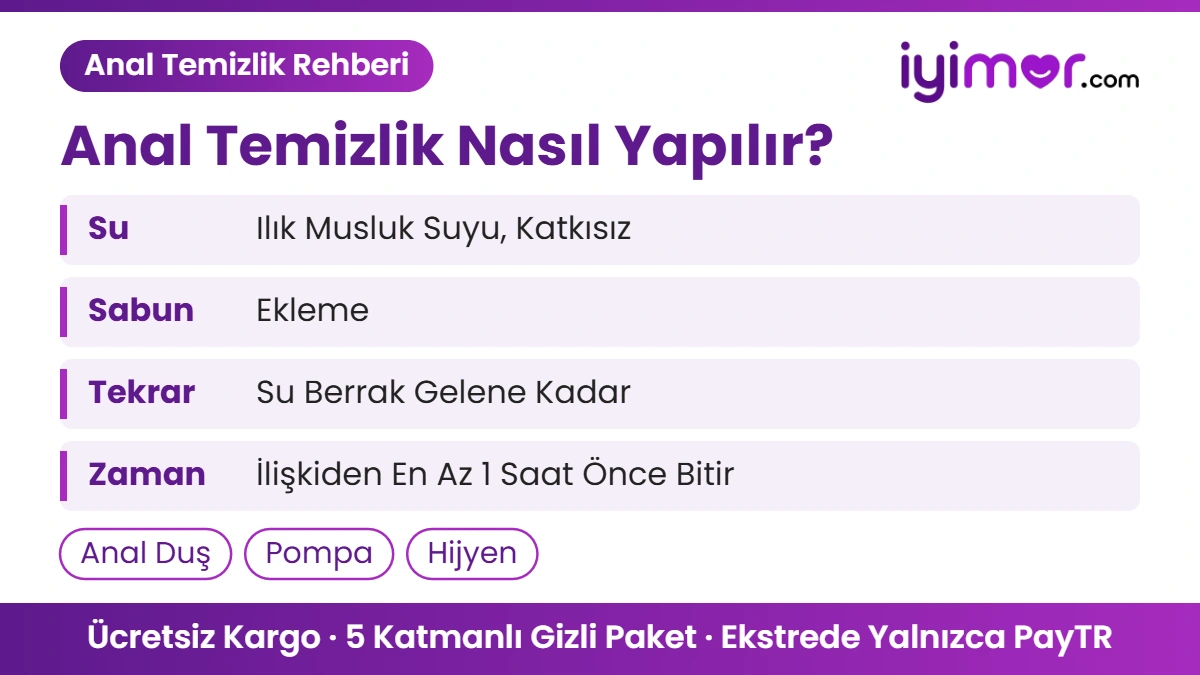 Sex Shop Anal Temizlik Pompası: Anal Temizlik Nasıl Yapılır, Ilık Suyla Adım Adım