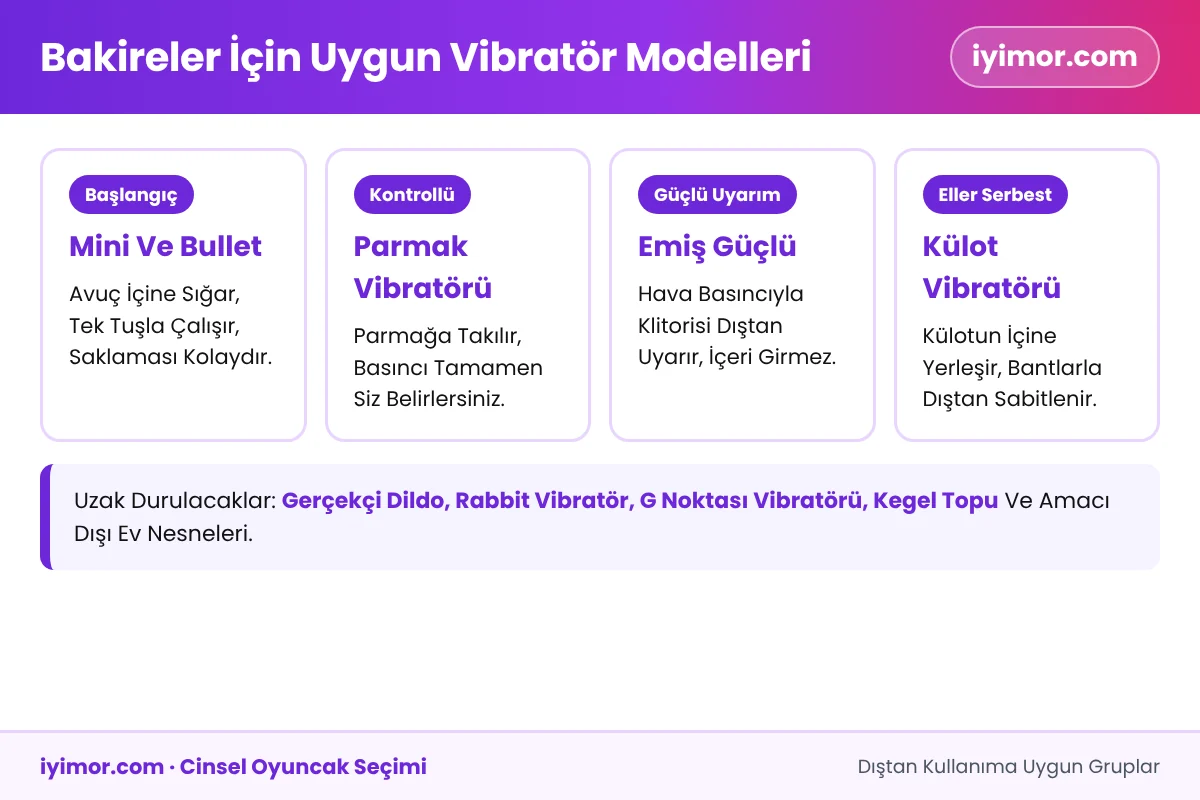 Bakireler İçin Uygun Vibratör Modelleri: Mini, Bullet, Parmak Ve Emiş Güçlü Vibratör
